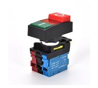 Emergency Stop Switch Double Push 22mm Double Button Two-Position Reset Button Switch with LED Egg Push 12V24V220V AC ON/Off Start Stop 1 NO 1NC LA36M 220V(Raised-o,2NO2NC)