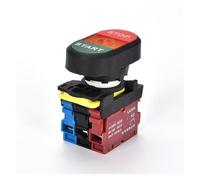 Emergency Stop Switch Double Push 22mm Double Button Two-Position Reset Button Switch with LED Egg Push 12V24V220V AC ON/Off Start Stop 1 NO 1NC LA36M 220V(Start-Stop,2NO2NC)