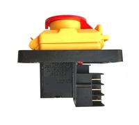 Emergency Stop Switch Industrial Waterproof KJD22 6pins IP54 250VAC 12(10) A 5E4 On Off Electromagnetic Pushbutton Power Switches for Wood Machine Switches