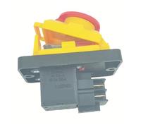 Emergency Stop Switch KJD12 250V 4-Pin Start Stop No Volt Release Push Button Switch NVR Common to Woodshop and Metalwork Machines Controls Switches