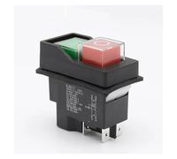 Emergency Stop Switch KJD17 KJD17B 6pis 230V 16A Electromagnetic Pushbutton Switch Magnetic Solenoid Push Button Switches for Power Tools(6pins)