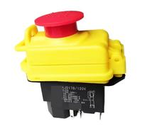 Emergency Stop Switch KJD17B/120V 5 Pins Electromagnetic Push Button Switch 120V 16A Waterproof Pushbutton Switches with Emergency Stop Cover Controls Switches
