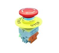 Emergency Stop Switch Red Mushroom Cap 1NO 1NC DPST Emergency Stop Push Button Switch AC 660V 10A Switch Equipment Lift Elevator Latching Self Lock