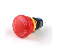 Emergency Stop Switch YJ-LA16-11ZS-A 16mm Mounting Holes Latching Push Button Bia/Small Head Mushroom e-Stop Switch(100PCS) Switches