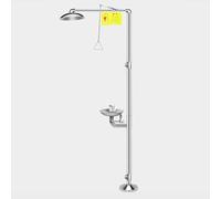 Emergenza Stazione Doccia Lavaocchi, Acciaio Inox 304 Sistema Di Docce Di Sicurezza Con Lavabo A Spinta Manuale, Integrato Kit Doccia E Lavaocchi Integrato(Single inlet)