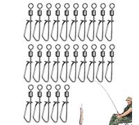Émerillons de pêche, kit de pêcherapide | 25 pièces de boutons-pression de pêcheflexibles | Clips de pêcherapides et lisses, Rotation à 360 degrés, pour la pêcheen eau douce, en ruisseau