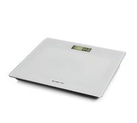 Emerio Bilancia pesapersone digitale con sensori precisi, tecnologia Step-On, incl. 2 batterie AAA, display LCD, unità in kg/lb/st, fino a max. 180 kg, ultra sottile, vetro bianco, 28 x 28 x 2 cm