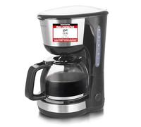 Emerio CME-122933 - Macchina da caffè con filtro, 1,25 l, per fino a 10 tazze di caffè fresco, filtro permanente rimovibile, funzione antigoccia, caraffa in vetro, Auto Off, 1000 Watt, nero/argento