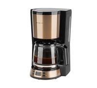 EMERIO CME-124994.2 - Macchina da caffè con timer e display, design in rame, 1,5 l, per un massimo di 12 tazze di caffè fresco, filtro permanente rimovibile, funzione antigoccia, 1000 W