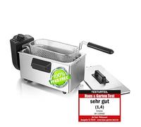Emerio Friggitrice ad olio da 3,0 l con tecnologia a zone fredde, "molto buona 1,4" testata da Haus & Garten 06/2019, niente più sapore amaro, friggitrice con zona fredda da 2000 W, serbatoio in