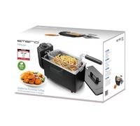 Emerio Friggitrice ad olio da 3,0 l con tecnologia a zone fredde, testata da Haus & Garten 06/2019, niente più sapore amaro, friggitrice a zona fredda da 2000 W, serbatoio in acciaio inox, senza BPA