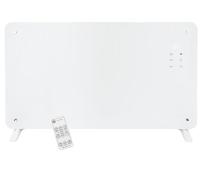 EMERIO GR-133080.1 - Termoconvettore in vetro, 76,5 x 47 cm, telecomando per riscaldamento elettrico a parete o da pavimento, display LED, termostato da 10 a 35 °C, timer da 24 ore, 2000 Watt, IP24