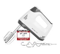 EMERIO HM-130365 - Frullatore elettrico a mano con 400 Watt, 5 velocità e pulsante turbo, frusta extra lunga + gancio per impastare in acciaio inox (lavabile in lavastoviglie), senza BPA