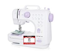 Emerio Macchina da cucire per bambini e principianti, SEW-121820, 12 modelli a punto, mini macchina da cucire con pedale, alimentazione e batteria, luce LED, automatica avanti e indietro