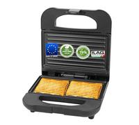 Emerio Paninigrill - Paninigrill | Made in Europe | Rivestimento antiaderente senza BPA e PFAS di ILAG (Xeradur 2) | realizzato in circa il 70% plastica riciclata, molto sostenibile, 700 W | ST-130038