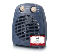 EMERIO Termoventilatore da 2000 W, piccolo e leggero, portatile, per circa 25 m², 2 potenza di riscaldamento + funzione ventilatore, termostato regolabile, interruttore di sicurezza ribaltabile
