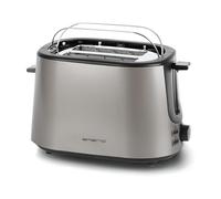EMERIO TO-122830.2 - Tostapane in acciaio INOX con 2 fessure per tostapane, centraggio automatico, cassetto raccoglibriciole, scongelamento, riscaldamento, 7 livelli di doratura, 1000 W