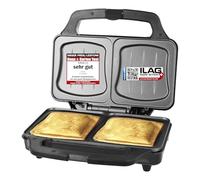 Emerio - Tostapane XXL adatto per toast di tutte le dimensioni, privo di BPA, forma a conchiglia, facile da pulire, il formaggio non cola, per la casa e il giardino, testato 03/2019, 900 Watt