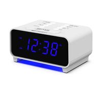 Emerson CKS1500 SmartSet - Radiosveglia doppia con AM/FM, display a LED blu da 0,91", dimmer a 4 livelli, luce d'accento blu, timer di spegnimento e impostazione automatica dell'ora