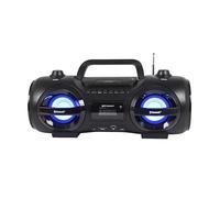 Emerson EPB-3005 - Boombox portatile retrò, lettore CD, cassetta, radio AM/FM, Bluetooth, USB, display a LED, ingresso Aux-in, jack per cuffie, alimentazione a batteria o AC, intrattenimento classico