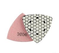 Emery - Tampone per lucidatura a secco, 90 mm, triangolare, per granito, marmo, cemento, pietra, levigatura e lucidatura su smerigliatrici angolari (grana 3000)