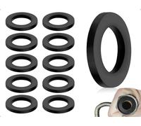 Emezddo 10 pezzi anelli di tenuta, rondelle piatte per connettore flessibile doccia, guarnizione in gomma per tubo flessibile, utilizzato per soffioni doccia industriali domestici (nero, 19 * 2 mm)