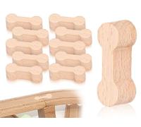 Emezddo 10 Pezzi di Connettori Adattatori per Binari in Legno, Adattatori per il Collegamento dei Binari, Utilizzati per il Modellismo, il Fai da Te e i Giochi di Simulazione