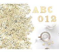 Emezddo 200 Pezzi di Lettere e Numeri in Legno, Piccole Lettere in Legno con Numeri per Lavori Artigianali, per Arti e Mestieri, Matrimoni, Fai da Te, Decorazioni, Espositori