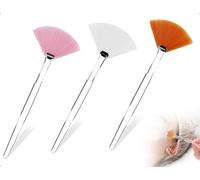 Emezddo 3 Pezzi Di Pennelli A Ventaglio,Pennelli Morbidi Per Il Viso,Applicatori Di Acido Per Il Viso,Strumenti Per Il Trucco,Utilizzati Per Maschere Di Fango Per Donne Ragazze (Bianco,Giallo E Rosa)