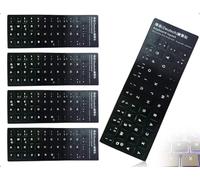 Emezddo 4 pezzi di adesivi per tastiera tedesca, lettere adesive opache, tasti di ricambio per tastiera tedesca, lettere adesive universali per computer, laptop, accessori per PC (nero)