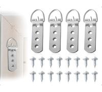 Emezddo 4 pezzi di ganci per immagini per pesanti, ganci per appendere cornici con anello a D con viti, utilizzati per cornici di opere d'arte, orologi, dipinti