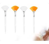 Emezddo 4 Pezzi Di Pennelli A Ventaglio, Pennelli Morbidi Per Il Viso, Applicatori Di Acido, Strumenti Per Il Trucco, Utilizzati Per Creme Viso E Cosmetici Per Donne E Ragazze (Bianco E Giallo)