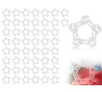 Emezddo 50 pezzi fermapalloncini, connettori multiuso in plastica per palloncini, fibbia porta arco nuziale per feste di compleanno, composizioni nuziali, celebrazioni (bianco)