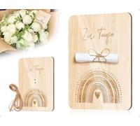Emezddo Biglietto Battesimo, Biglietto Battesimo In Legno Arcobaleno Con Corda Di Canapa, Utilizzato Per Bambini, Ragazzi, Ragazze, Uomini E Donne, Baby Shower, Compleanno, Matrimonio, Anniversario