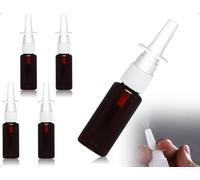 Emezddo Confezione da 4 Flaconi Spray Nasale Vuoti, Flaconi Spray con Atomizzatore Ricaricabili e Riutilizzabili, Utilizzati per Profumi, Oli Essenziali e Soluzione Salina (Marrone)