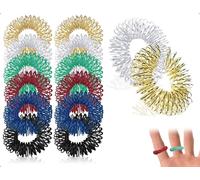 Emezddo Set di 12 anelli per agopressione,anelli per massaggio alle dita,giocattoli per le dita,utilizzati per bambini,insegnanti,studenti e impiegati per alleviare lo stress sensoriale(6 colori)
