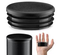 EMFA Tappo alettato tondo 130 mm Nero 5 pezzi - Tappi a lamelle rotondi per tubo - Terminali in plastica protettivi 13 cm
