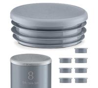 EMFA Tappo alettato tondo 30 mm Grigio 8 pezzi - Tappi a lamelle rotondi 30mm per tubo - Terminali in plastica protettivi 3 cm