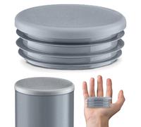 EMFA Tappo alettato tondo 80 mm Grigio 10 pezzi - Tappi a lamelle rotondi 80mm per tubo - Terminali in plastica protettivi 8 cm
