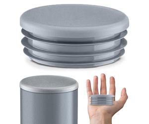 EMFA Tappo alettato tondo 80 mm Grigio 10 pezzi - Tappi a lamelle rotondi 80mm per tubo - Terminali in plastica protettivi 8 cm