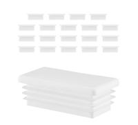 EMFA Tappo per tubo rettangolare fino a 60x30 mm 20 pezzi Bianco tappi a lamelle Tappo rettangolare 6x3 cm