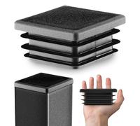 EMFA Tappo Terminale per Tubo Quadrato 100x100 mm Nero - Tappi in Plastica con Lamelle 10x10 cm - Copritubo di Chiusura - 1 Pezzo
