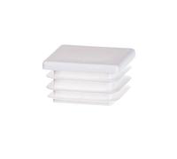 EMFA Tappo Terminale per Tubo Quadrato 10x10 mm Bianco - Tappi in Plastica con Lamelle 1x1 cm - Copritubo di Chiusura - 5 Pezzi