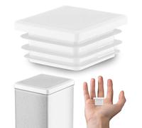 EMFA Tappo Terminale per Tubo Quadrato 18x18 mm Bianco - Tappi in Plastica con Lamelle 1,8x1,8 cm - Copritubo di Chiusura - 5 Pezzi