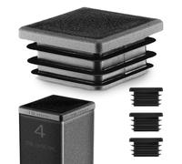 EMFA Tappo Terminale per Tubo Quadrato 18x18 mm Nero - Tappi in Plastica con Lamelle 1,8x1,8 cm - Copritubo di Chiusura - 4 Pezzi