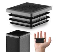 EMFA Tappo Terminale per Tubo Quadrato 60x60 mm Nero - Tappi in Plastica con Lamelle 6x6 cm - Copritubo di Chiusura - 5 Pezzi