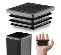 EMFA Tappo Terminale per Tubo Quadrato 80x80 mm Nero - Tappi in Plastica con Lamelle 8x8 cm - Copritubo di Chiusura - 10 Pezzi