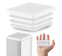 EMFA Tappo Terminale per Tubo Quadrato 90x90 mm Bianco - Tappi in Plastica con Lamelle 9x9 cm - Copritubo di Chiusura - 10 Pezzi