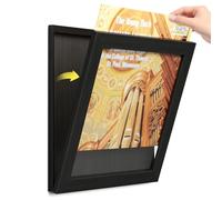 Emfogoo Cornice per dischi in vinile, apertura frontale, confezione da 1 telaio da parete in vinile per dischi LP da 12 x 12 pollici (nero)