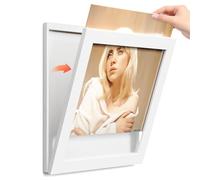 Emfogoo Cornice per dischi in vinile, apertura frontale, confezione da 1 telaio da parete in vinile per dischi LP da 12 x 12 pollici (bianco)